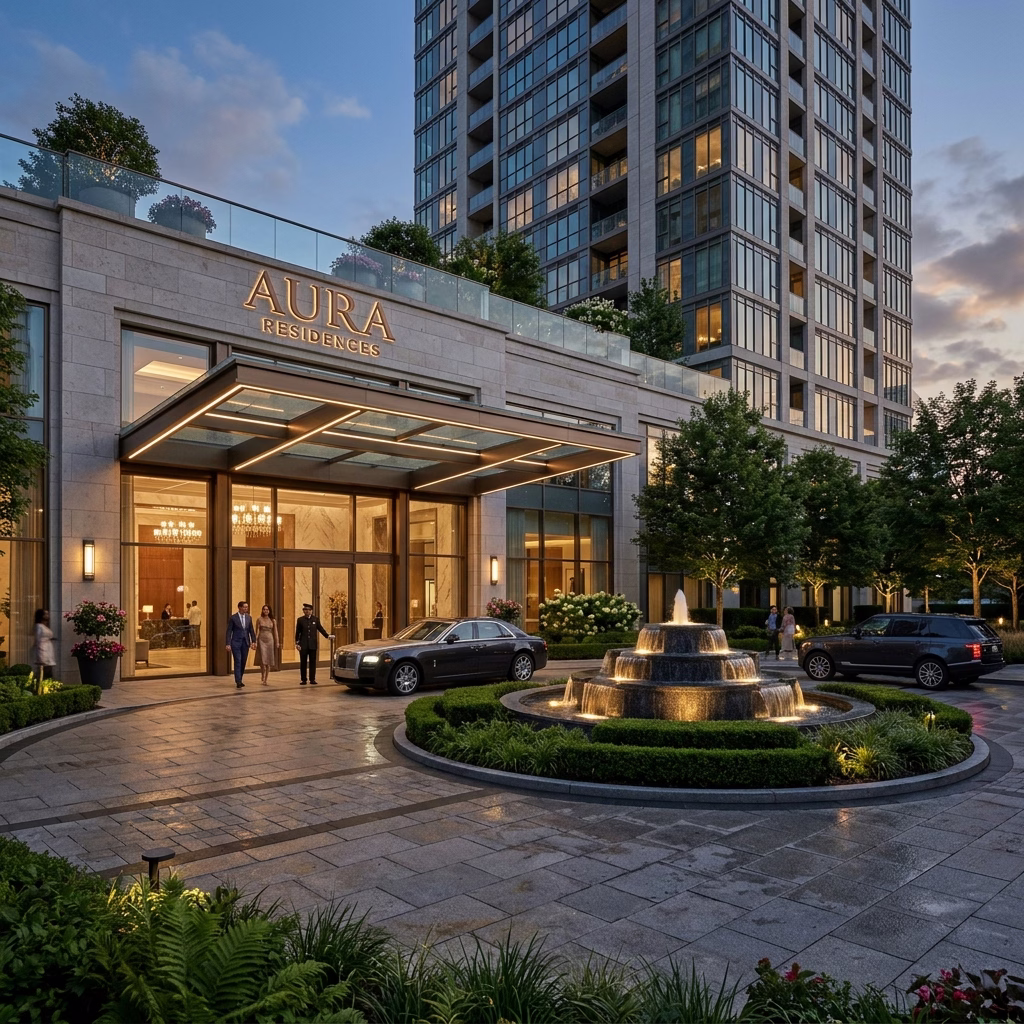 Godrej Brooklyn Avenue arrival court and landscape entry experience